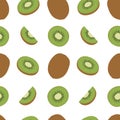 Seamless pattern kiwi fruits vector illustration